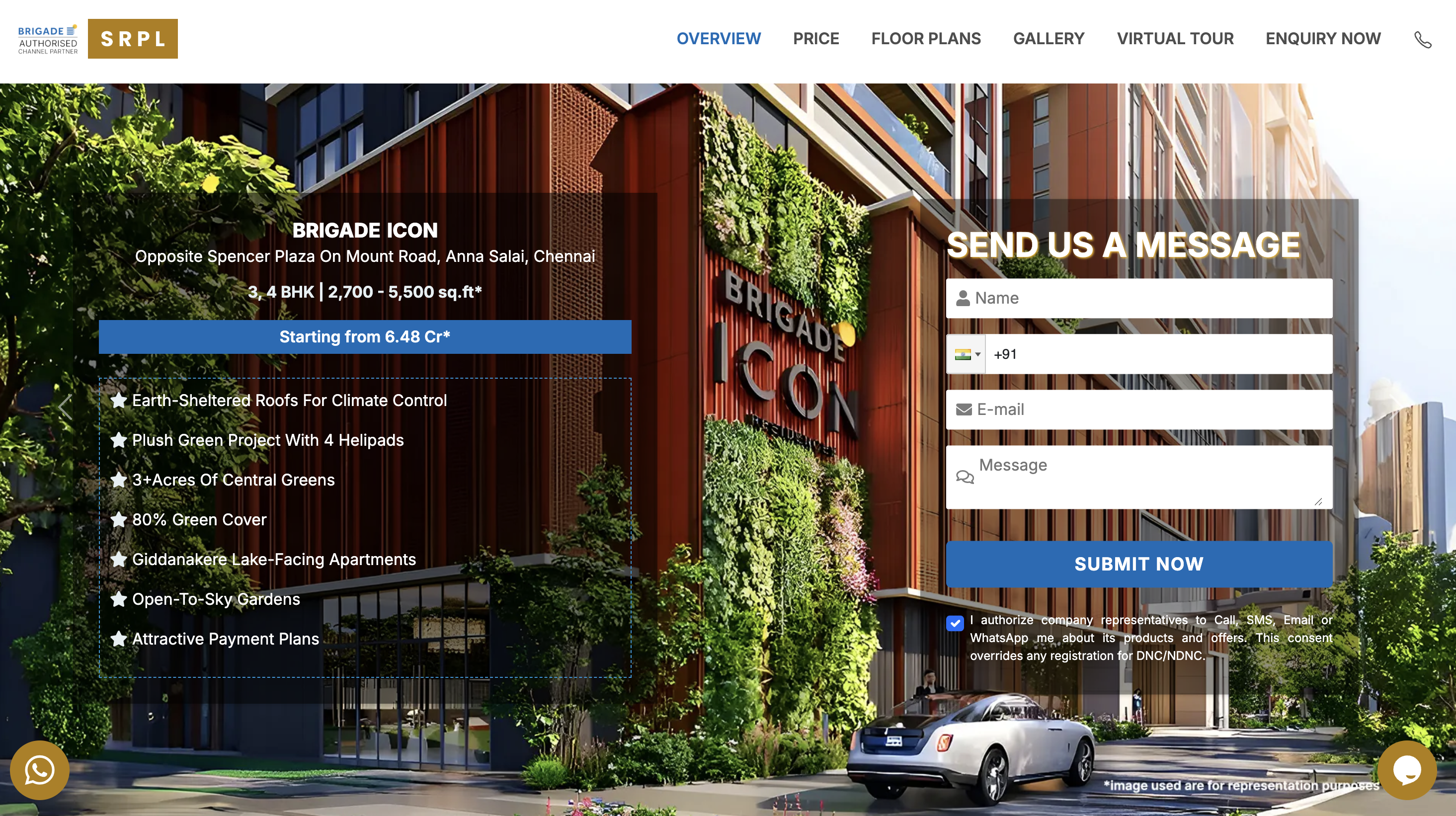 Brigade Parkside North microsite showcasing senior-friendly homes and community lifestyle features