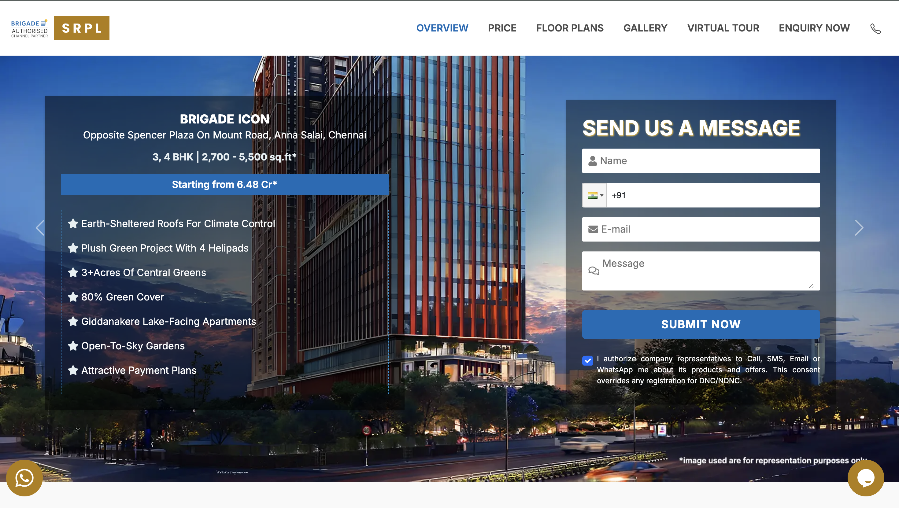Brigade Valencia Brillio microsite with project highlights, amenities, and enquiry CTAs