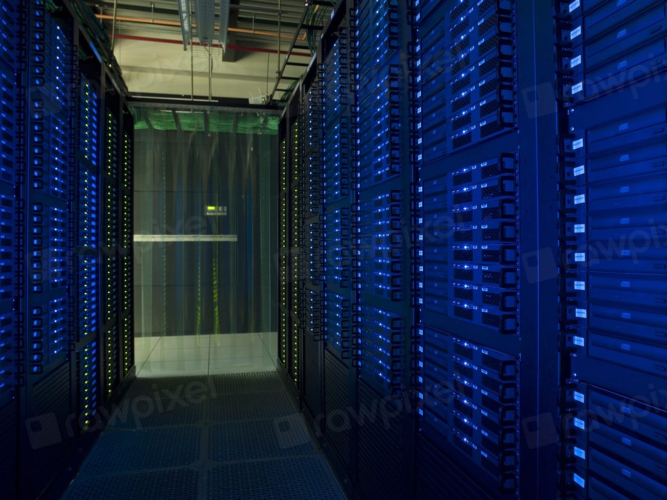 Rows of servers in a distributed data center representing edge computing locations spread across the globe.